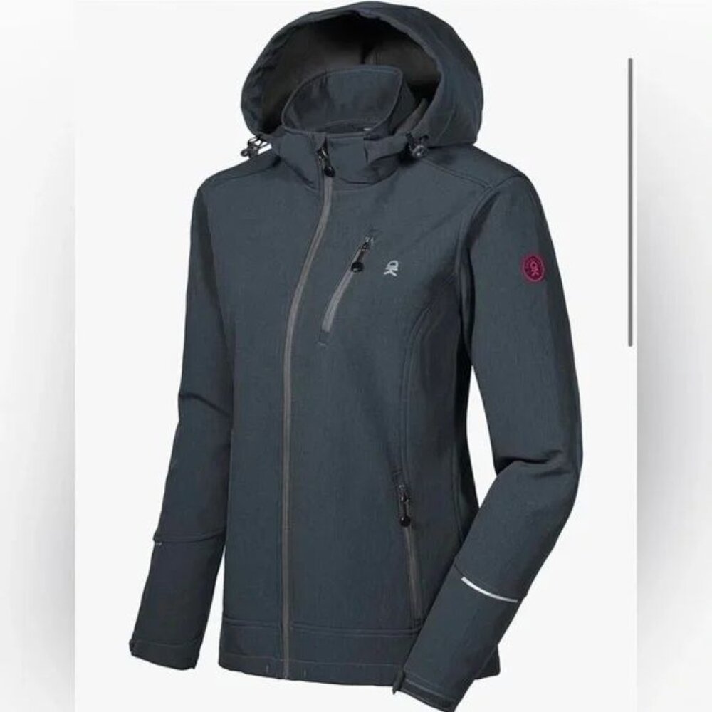 Little Donkey Andy Women's Softshell Jacket with Removable Hood, Fleece Lined XL